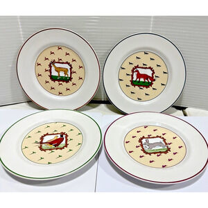 Vintage Vandor 1984 Animal Plate Set Fox Deer Rabbit Bird Pelzman Japan